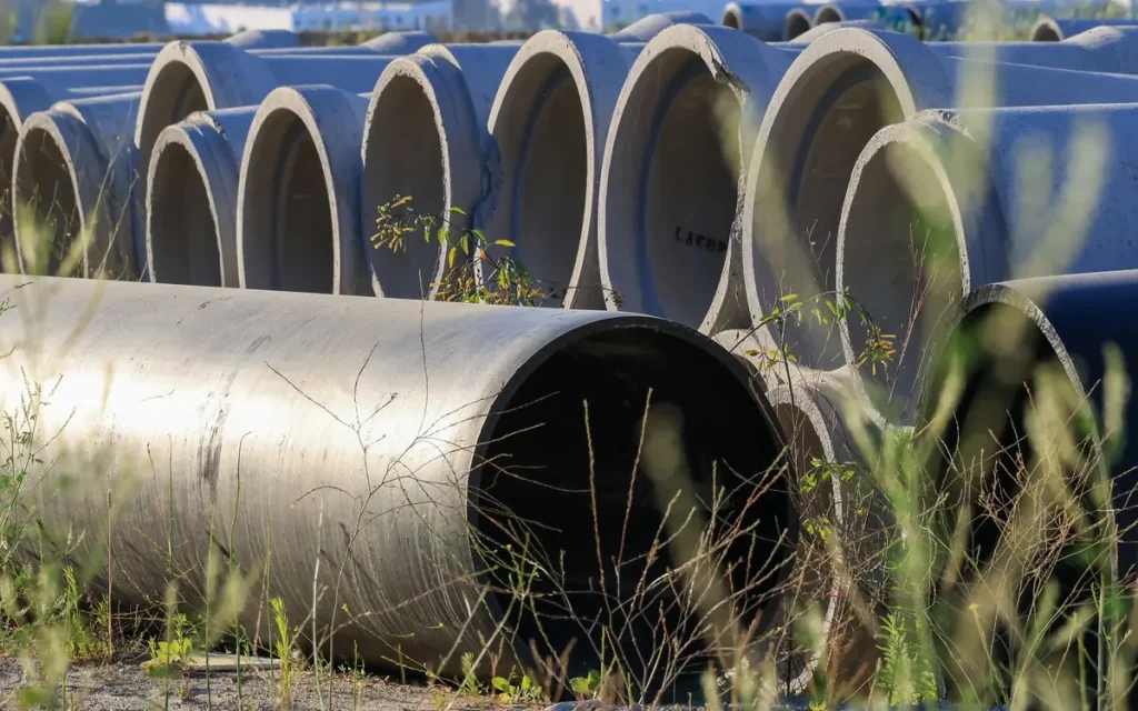 Stacked drainage pipes in Ashland, MO