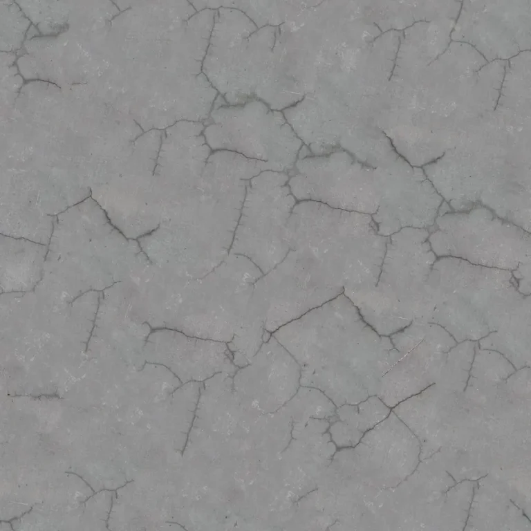 Hairline cracks across a concrete slab, sloping floors